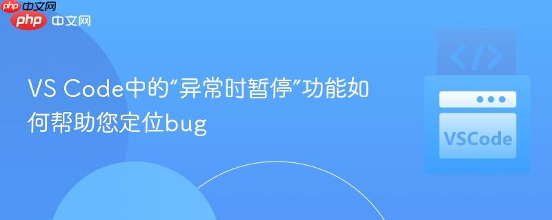 VS Code中的“异常时暂停”功能如何帮助您定位bug