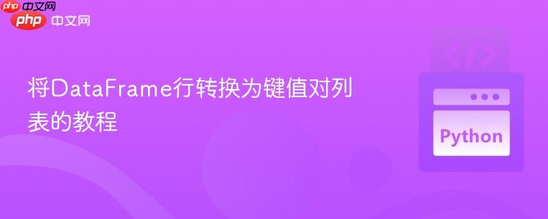 将DataFrame行转换为键值对列表的教程