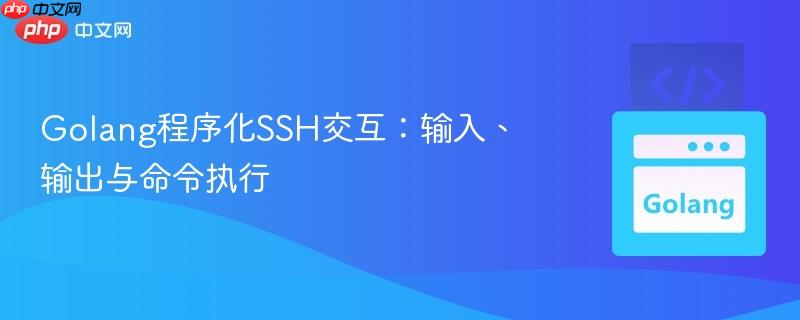 Golang程序化SSH交互：输入、输出与命令执行