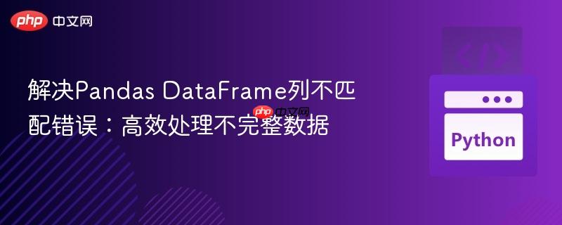 解决Pandas DataFrame列不匹配错误:高效处理不完整数据 解决Pandas DataFrame列不匹配错误:高效处理不完整数据