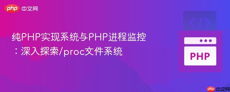纯PHP实现系统与PHP进程监控:深入探索/proc文件系统 纯PHP实现系统与PHP进程监控:深入探索/proc文件系统