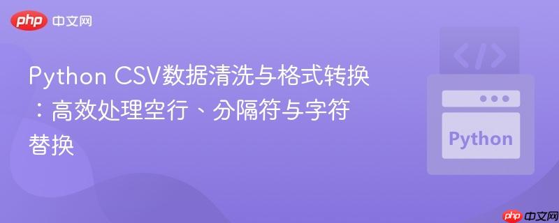 Python CSV数据清洗与格式转换:高效处理空行、分隔符与字符替换 Python CSV数据清洗与格式转换:高效处理空行、分隔符与字符替换
