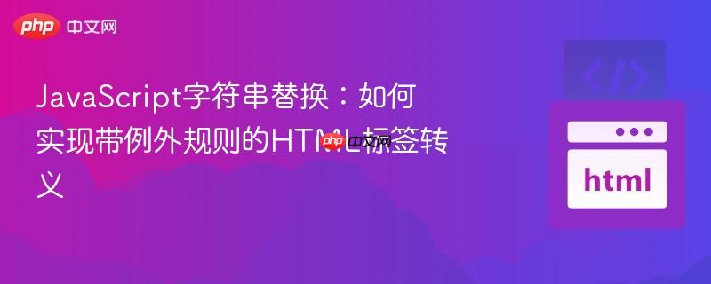 JavaScript字符串替换:如何实现带例外规则的HTML标签转义 JavaScript字符串替换:如何实现带例外规则的HTML标签转义