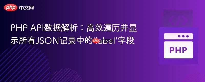 PHP API数据解析:高效遍历并显示所有JSON记录中的‘label’字段 PHP API数据解析:高效遍历并显示所有JSON记录中的‘label’字段