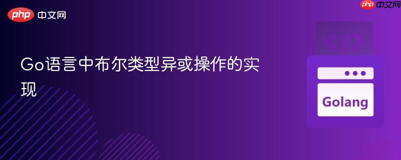 Go语言中布尔类型异或操作的实现 Go语言中布尔类型异或操作的实现