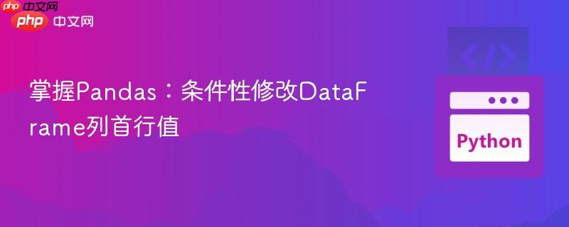 掌握Pandas:条件性修改DataFrame列首行值 掌握Pandas:条件性修改DataFrame列首行值