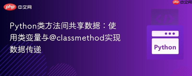 Python类方法间共享数据:使用类变量与@classmethod实现数据传递 Python类方法间共享数据:使用类变量与@classmethod实现数据传递