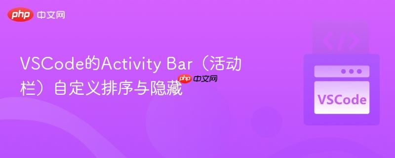 VSCode的Activity Bar（活动栏）自定义排序与隐藏