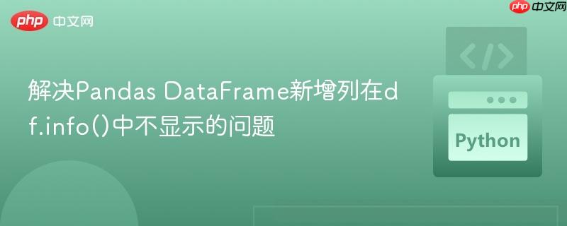 解决Pandas DataFrame新增列在df.info()中不显示的问题 解决Pandas DataFrame新增列在df.info()中不显示的问题