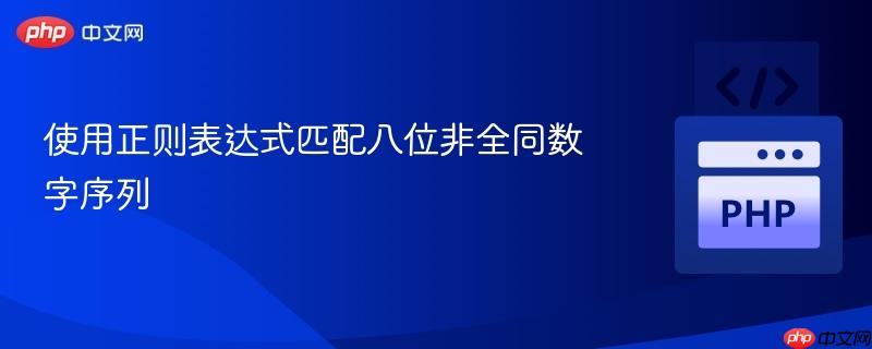 使用正则表达式匹配八位非全同数字序列