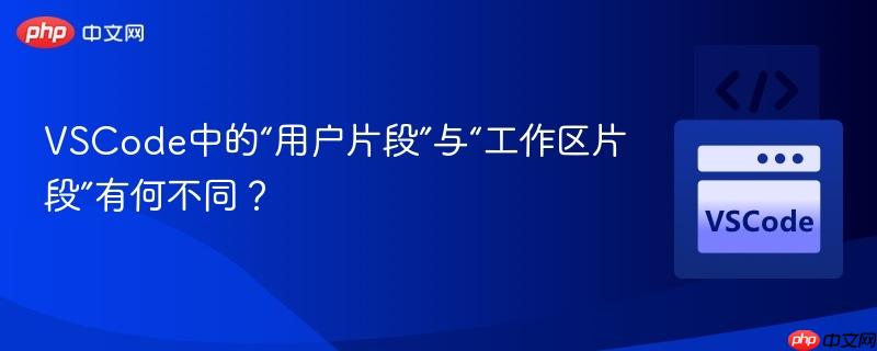 VSCode中的“用户片段”与“工作区片段”有何不同? VSCode中的“用户片段”与“工作区片段”有何不同?
