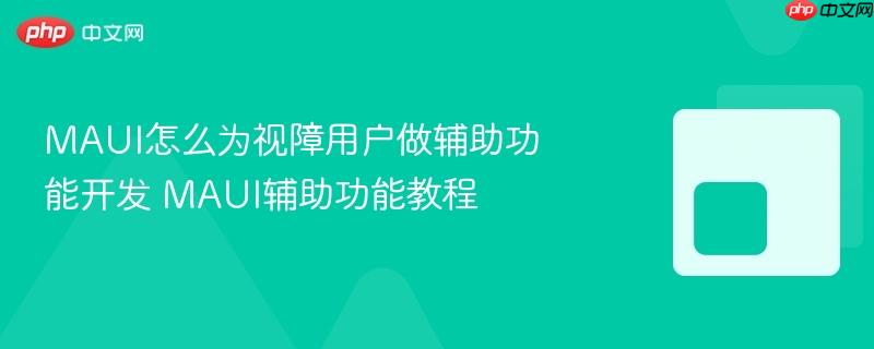 MAUI怎么为视障用户做辅助功能开发 MAUI辅助功能教程 MAUI怎么为视障用户做辅助功能开发 MAUI辅助功能教程