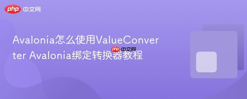 Avalonia怎么使用ValueConverter Avalonia绑定转换器教程 Avalonia怎么使用ValueConverter Avalonia绑定转换器教程