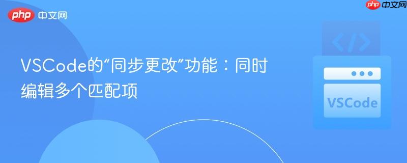 VSCode的“同步更改”功能：同时编辑多个匹配项