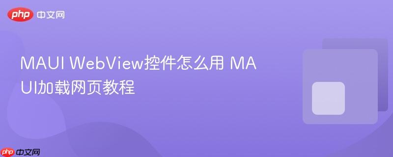 MAUI WebView控件怎么用 MAUI加载网页教程 MAUI WebView控件怎么用 MAUI加载网页教程