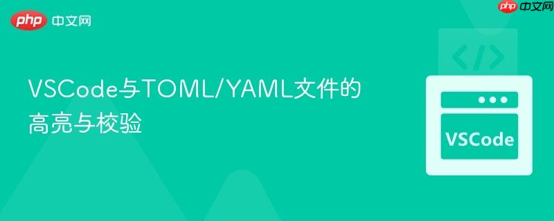 VSCode与TOML/YAML文件的高亮与校验