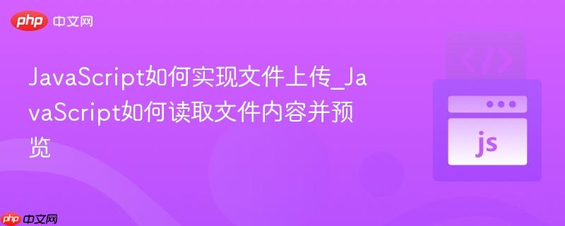 JavaScript如何实现文件上传_JavaScript如何读取文件内容并预览 JavaScript如何实现文件上传_JavaScript如何读取文件内容并预览