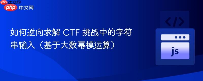 如何逆向求解 CTF 挑战中的字符串输入（基于大数幂模运算）