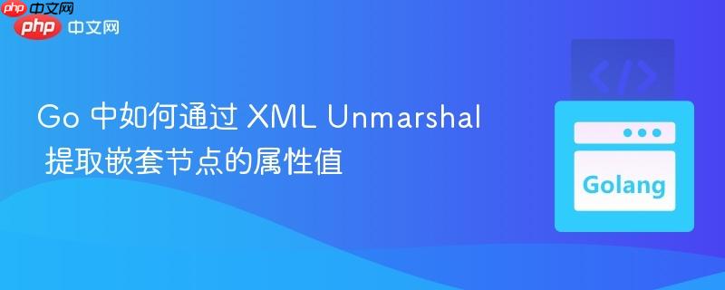 Go 中如何通过 XML Unmarshal 提取嵌套节点的属性值