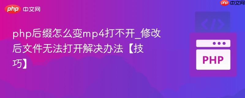 php后缀怎么变mp4打不开_修改后文件无法打开解决办法【技巧】