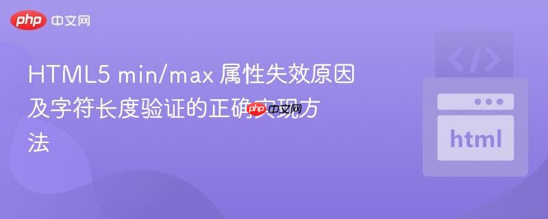 HTML5 min/max 属性失效原因及字符长度验证的正确实现方法