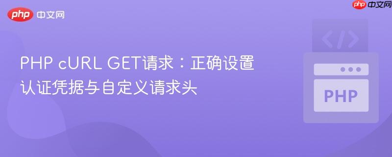 PHP cURL GET请求：正确设置认证凭据与自定义请求头