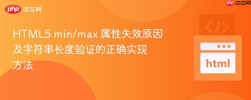 HTML5 min/max 属性失效原因及字符串长度验证的正确实现方法