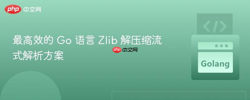 最高效的 Go 语言 Zlib 解压缩流式解析方案