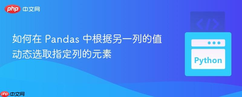 如何在 Pandas 中根据另一列的值动态选取指定列的元素