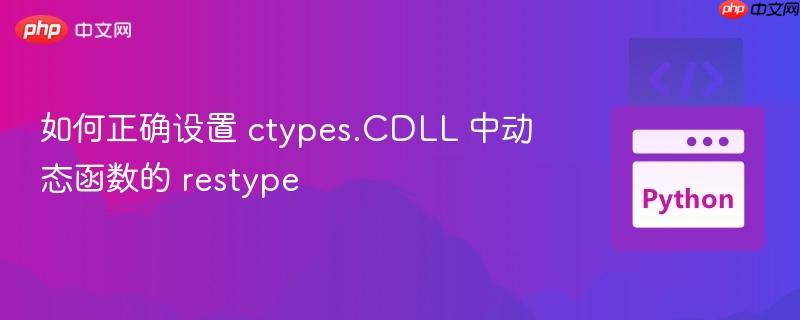 如何正确设置 ctypes.CDLL 中动态函数的 restype
