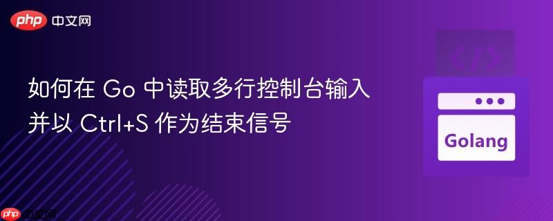 如何在 Go 中读取多行控制台输入并以 Ctrl+S 作为结束信号