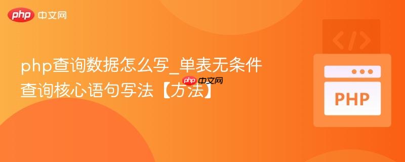 php查询数据怎么写_单表无条件查询核心语句写法【方法】
