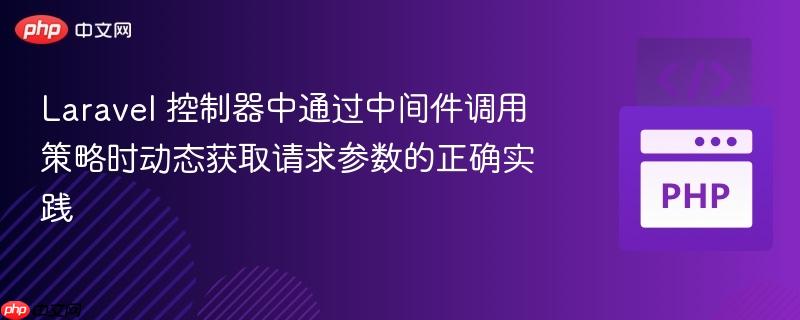 Laravel 控制器中通过中间件调用策略时动态获取请求参数的正确实践