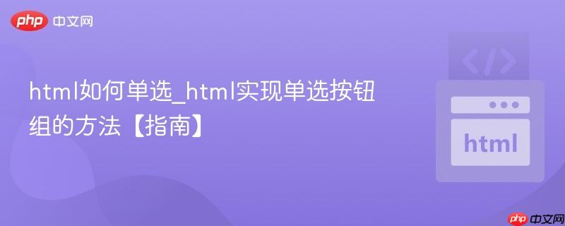 html如何单选_html实现单选按钮组的方法【指南】