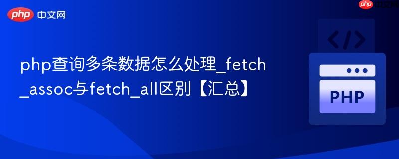 php查询多条数据怎么处理_fetch_assoc与fetch_all区别【汇总】