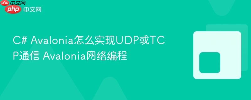 C# Avalonia怎么实现UDP或TCP通信 Avalonia网络编程