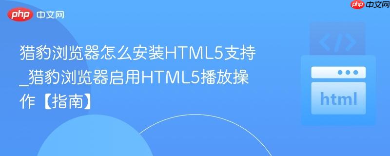 猎豹浏览器怎么安装HTML5支持_猎豹浏览器启用HTML5播放操作【指南】
