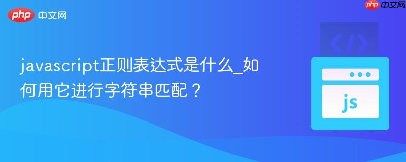 javascript正则表达式是什么_如何用它进行字符串匹配？