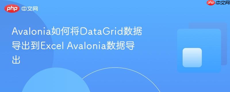 Avalonia如何将DataGrid数据导出到Excel Avalonia数据导出