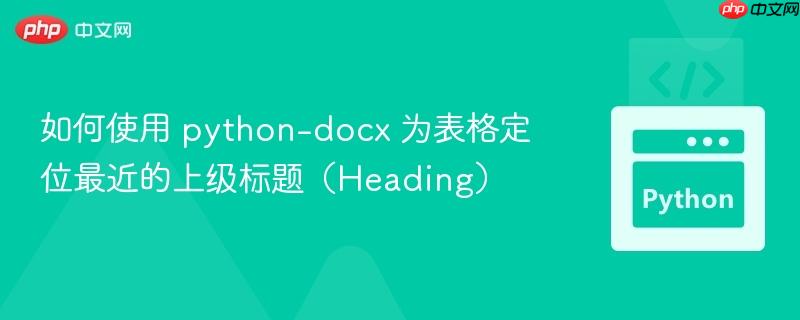 如何使用 python-docx 为表格定位最近的上级标题（Heading）