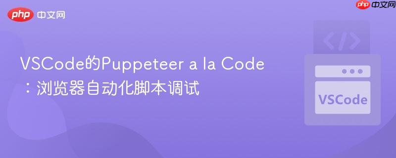 VSCode的Puppeteer a la Code：浏览器自动化脚本调试