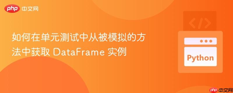 如何在单元测试中从被模拟的方法中获取 DataFrame 实例