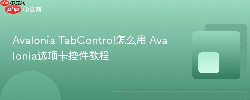 Avalonia TabControl怎么用 Avalonia选项卡控件教程