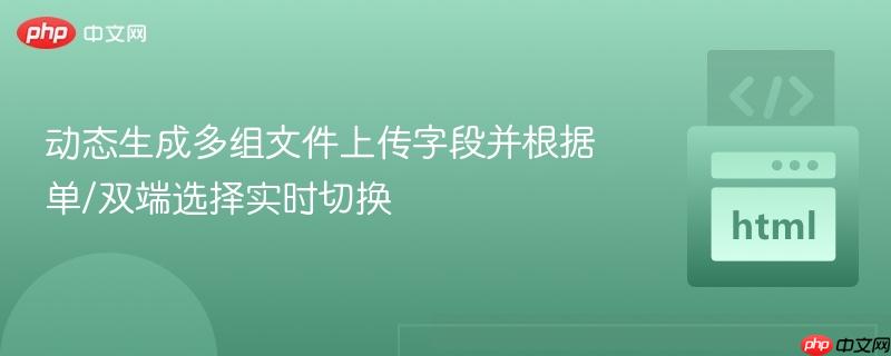 动态生成多组文件上传字段并根据单/双端选择实时切换 动态生成多组文件上传字段并根据单/双端选择实时切换