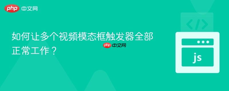 如何让多个视频模态框触发器全部正常工作？