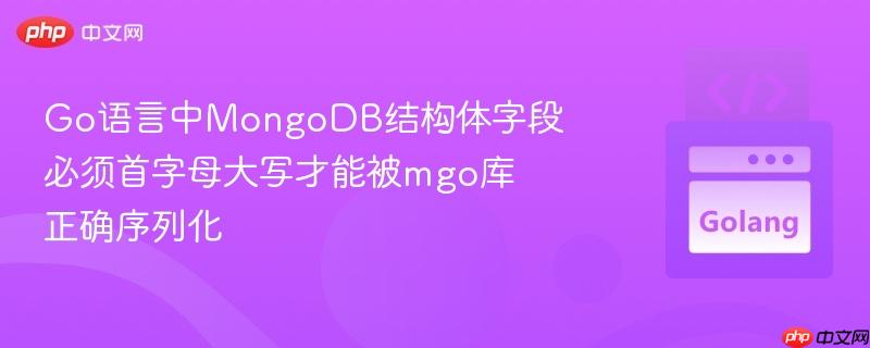 Go语言中MongoDB结构体字段必须首字母大写才能被mgo库正确序列化