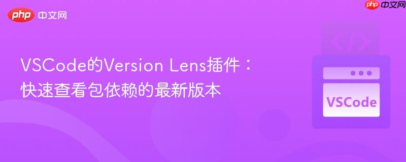 VSCode的Version Lens插件：快速查看包依赖的最新版本