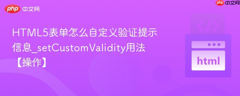 HTML5表单怎么自定义验证提示信息_setCustomValidity用法【操作】