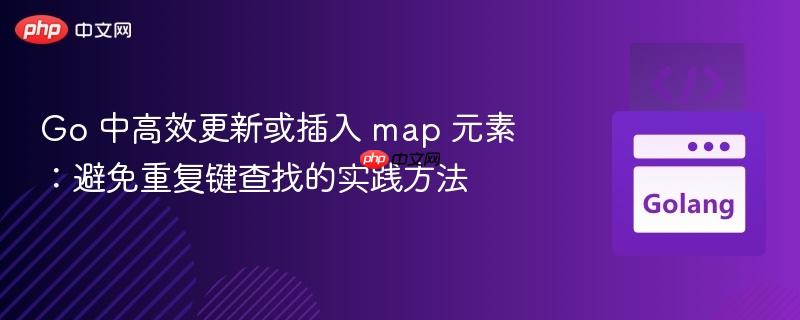 Go 中高效更新或插入 map 元素：避免重复键查找的实践方法
