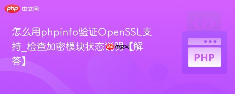 怎么用phpinfo验证OpenSSL支持_检查加密模块状态说明【解答】